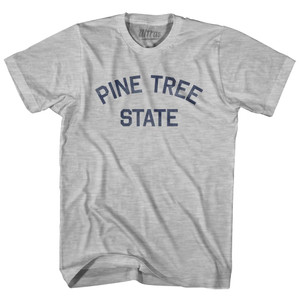 Maine Pine Tree State Nickname Adult Cotton T-Shirt - Grey Heather