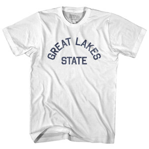 Michigan Great Lakes State Nickname Adult Cotton T-shirt - White