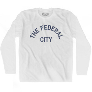 Columbia The Federal City DC Nickname Adult Cotton Long Sleeve T-shirt - White