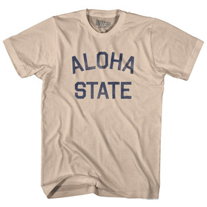 Aloha State Nickname Adult Cotton T-Shirt - Creme