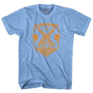 Netherlands The Flying Dutchmen 1889 Windmill Adult Tri-Blend Soccer T-shirt - Athletic Blue Netherlands The Flying Dutchmen 1889 Windmill Adult Tri-Blend Soccer T-shirt - Athletic Blue