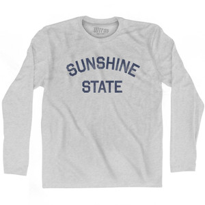 Florida Sunshine State Nickname Adult Cotton Long Sleeve T-Shirt - Grey Heather