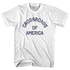 Indiana Crossroads of America Nickname Adult Cotton T-shirt - White Indiana Crossroads of America Nickname Adult Cotton T-shirt - White