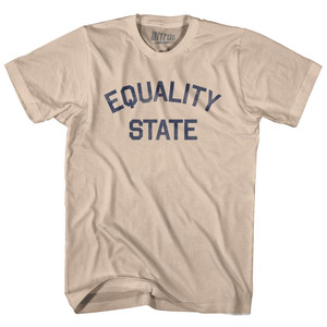 Wyoming Equality State Nickname Adult Cotton T-Shirt - Creme