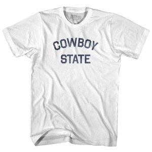 Wyoming Cowboy State Nickname Adult Cotton T-shirt - White Wyoming Cowboy State Nickname Adult Cotton T-shirt - White