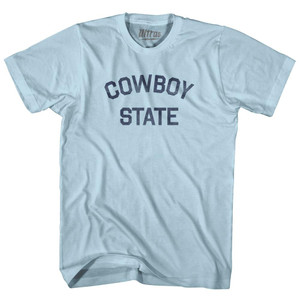 Wyoming Cowboy State Nickname Adult Cotton T-Shirt - Light Blue
