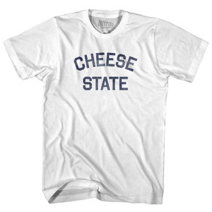 Wisconsin Cheese State Nickname Adult Cotton T-shirt - White Wisconsin Cheese State Nickname Adult Cotton T-shirt - White