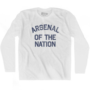 Connecticut Arsenal of the Nation Nickname Adult Cotton Long Sleeve T-shirt - White Connecticut Arsenal of the Nation Nickname Adult Cotton Long Sleeve T-shirt - White