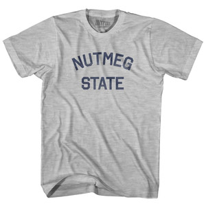 Connecticut Nutmeg State Nickname Womens Cotton Junior Cut T-Shirt - Grey Heather Connecticut Nutmeg State Nickname Womens Cotton Junior Cut T-Shirt - Grey Heather