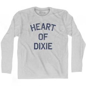 Alabama Heart of Dixie Nickname Adult Cotton Long Sleeve T-Shirt - Grey Heather Alabama Heart of Dixie Nickname Adult Cotton Long Sleeve T-Shirt - Grey Heather