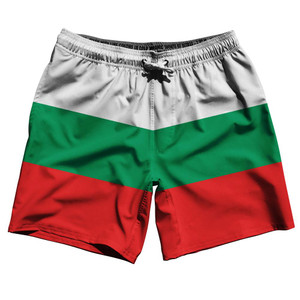 Bulgaria Country Flag 7.5" Swim Shorts Made in USA - Red White Green Bulgaria Country Flag 7.5" Swim Shorts Made in USA - Red White Green