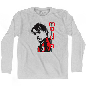 Maldini Ac Milan Adult Cotton Long Sleeve Soccer T-shirt - Grey Heather Maldini Ac Milan Adult Cotton Long Sleeve Soccer T-shirt - Grey Heather