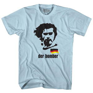 Gerd Muller Der Bomber Adult Cotton Soccer T-shirt - Light Blue Gerd Muller Der Bomber Adult Cotton Soccer T-shirt - Light Blue