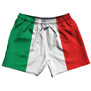 Italy Country Flag 5" Swim Shorts Made in USA - Green White Red Italy Country Flag 5" Swim Shorts Made in USA - Green White Red