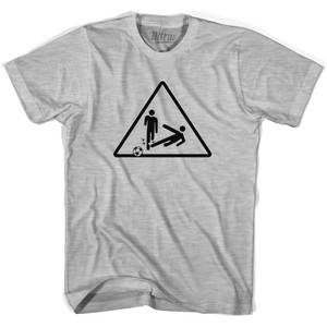 Italy De Rossi Caution Tackle Tattoo Adult Cotton Soccer T-shirt - Grey Heather Italy De Rossi Caution Tackle Tattoo Adult Cotton Soccer T-shirt - Grey Heather