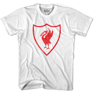 Liverpool Liverbird Soccer Crest Adult Cotton Soccer T-shirt - White Liverpool Liverbird Soccer Crest Adult Cotton Soccer T-shirt - White