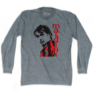 Maldini Ac Milan Adult Tri-Blend Long Sleeve Soccer T-shirt - Athletic Grey Maldini Ac Milan Adult Tri-Blend Long Sleeve Soccer T-shirt - Athletic Grey