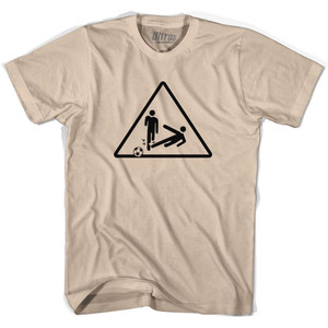 Italy De Rossi Caution Tackle Tattoo Adult Cotton Soccer T-shirt - Creme Italy De Rossi Caution Tackle Tattoo Adult Cotton Soccer T-shirt - Creme
