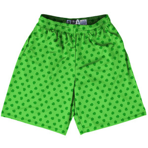 Ireland Irish Shamrock Clovers Lacrosse Shorts Made in USA - Green Ireland Irish Shamrock Clovers Lacrosse Shorts Made in USA - Green