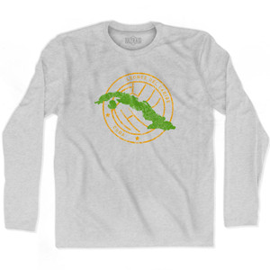 Cuba Soccer Crest Adult Cotton Long Sleeve Soccer T-shirt - Grey Heather Cuba Soccer Crest Adult Cotton Long Sleeve Soccer T-shirt - Grey Heather