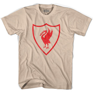 Liverpool Liverbird Soccer Crest Adult Cotton Soccer T-shirt - Creme Liverpool Liverbird Soccer Crest Adult Cotton Soccer T-shirt - Creme