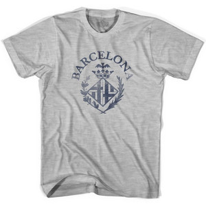 Barcelona Vintage City Crest Soccer Adult Cotton Soccer T-shirt - White Barcelona Vintage City Crest Soccer Adult Cotton Soccer T-shirt - White