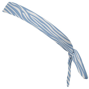 Zebra Blue Carolina & White Elastic Tie Running Fitness Skinny Headbands Made in USA - Blue White Zebra Blue Carolina & White Elastic Tie Running Fitness Skinny Headbands Made in USA - Blue White