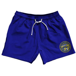 Nebraska US State 5" Swim Shorts Made in USA - Royal Nebraska US State 5" Swim Shorts Made in USA - Royal