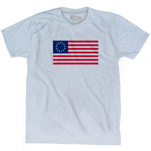 Betsy Ross American Flag Adult Tri-Blend Soccer T-shirt - Athletic White Betsy Ross American Flag Adult Tri-Blend Soccer T-shirt - Athletic White