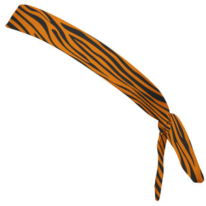 Zebra Orange & Black Elastic Tie Running Fitness Skinny Headbands Made in USA - Orange Black Zebra Orange & Black Elastic Tie Running Fitness Skinny Headbands Made in USA - Orange Black