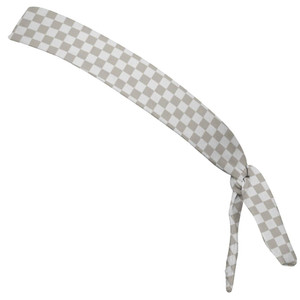 Checkerboard Cool Grey & White Elastic Tie Running Fitness Skinny Headbands Made in USA - Grey White Checkerboard Cool Grey & White Elastic Tie Running Fitness Skinny Headbands Made in USA - Grey White