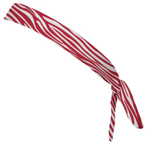 Zebra Dark Red & White Elastic Tie Running Fitness Skinny Headbands Made in USA - Red White Zebra Dark Red & White Elastic Tie Running Fitness Skinny Headbands Made in USA - Red White
