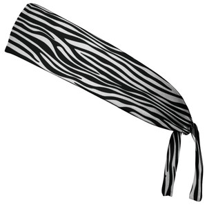 Zebra Black & White Elastic Tie Running Fitness Headbands Made in USA - Black White Zebra Black & White Elastic Tie Running Fitness Headbands Made in USA - Black White