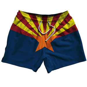 Arizona US State 5" Swim Shorts Made in USA - Blue Yellow Arizona US State 5" Swim Shorts Made in USA - Blue Yellow