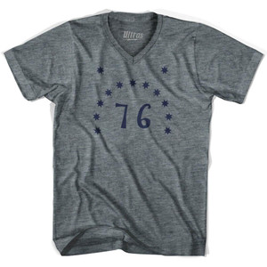 American USA Bennington Flag Adult Tri-Blend V-neck Vintage T-shirt - Athletic Grey American USA Bennington Flag Adult Tri-Blend V-neck Vintage T-shirt - Athletic Grey