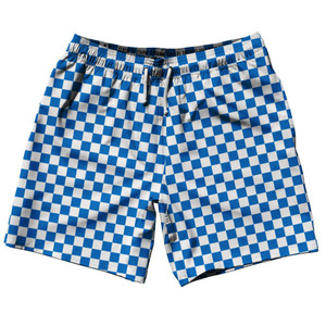 Royal & Orange Checkerboard Swim Shorts 7.5" Made in USA - Royal & Orange Royal & Orange Checkerboard Swim Shorts 7.5" Made in USA - Royal & Orange