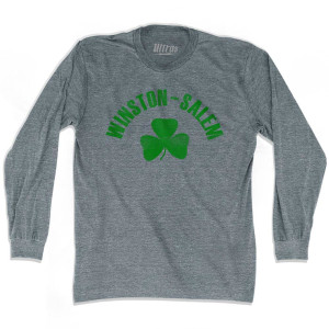 Winston-Salem Shamrock Tri-Blend Long Sleeve T-shirt - Athletic Grey Winston-Salem Shamrock Tri-Blend Long Sleeve T-shirt - Athletic Grey