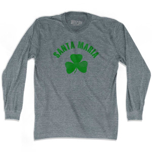 Santa Maria Shamrock Tri-Blend Long Sleeve T-shirt - Athletic Grey