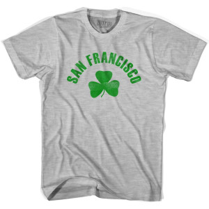 San Francisco Shamrock Womens Cotton T-Shirt - Grey Heather