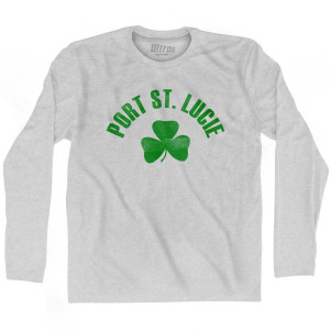 Port St. Lucie Shamrock Cotton Long Sleeve T-Shirt - Grey Heather