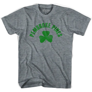 Pembroke Pines Shamrock Youth Tri-Blend T-shirt - Athletic Grey