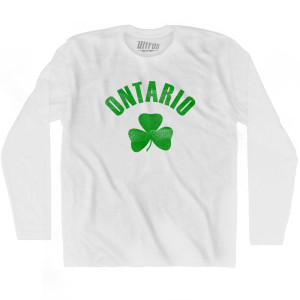 Ontario City Shamrock Cotton Long Sleeve T-shirt - White
