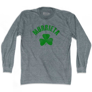 Murrieta Shamrock Tri-Blend Long Sleeve T-shirt - Athletic Grey