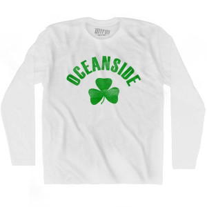 Oceanside Shamrock Cotton Long Sleeve T-shirt - White