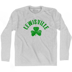 Lewisville Shamrock Cotton Long Sleeve T-Shirt - Grey Heather