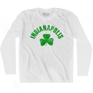 Indianapolis Shamrock Cotton Long Sleeve T-shirt - White
