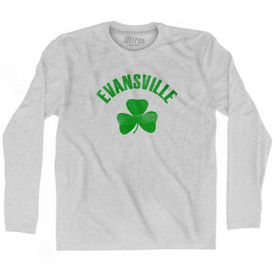 Evansville Shamrock Cotton Long Sleeve T-Shirt - Grey Heather