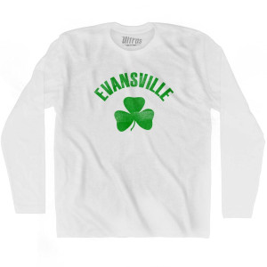 Evansville Shamrock Cotton Long Sleeve T-shirt - White