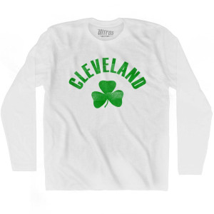 Cleveland Shamrock Cotton Long Sleeve T-shirt - White