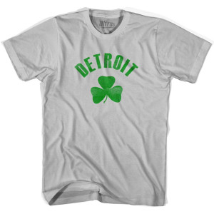 Detroit Shamrock Cotton T-Shirt - Cool Grey